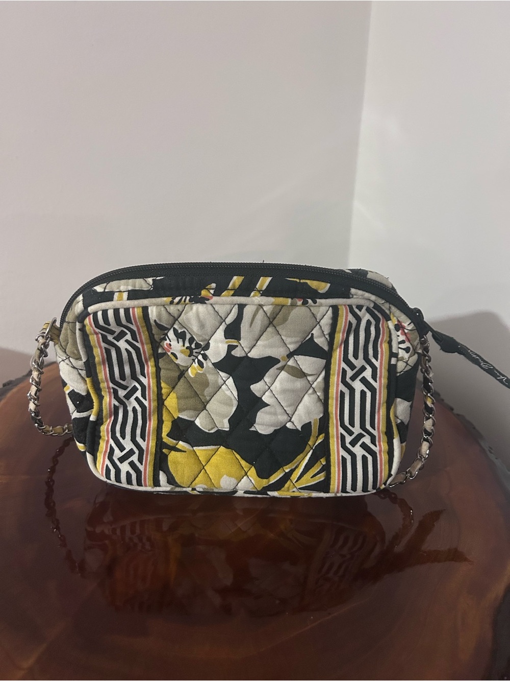 Vera Bradley Quilted Crossbody Bag in Black, Yellow, White - Picture 2 of 9